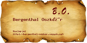 Bergenthal Oszkár névjegykártya